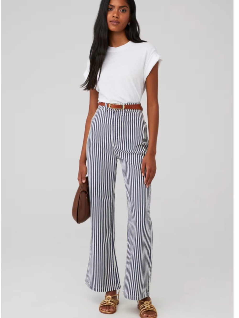Rolla's G'day Mate High Rise Wide Leg Sailor Coastal Stripped Jeans Size 30